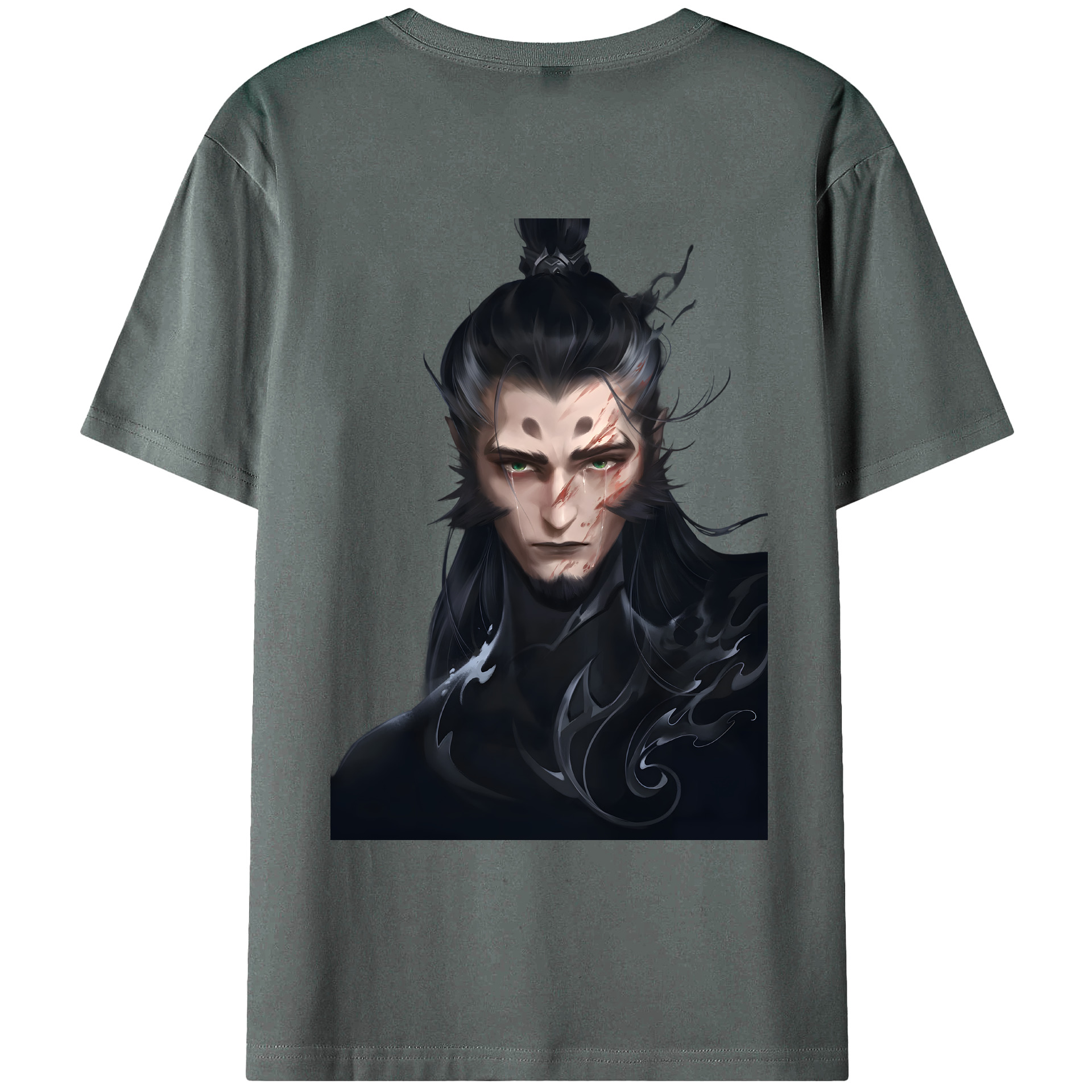 （画像用） Ne Zha 2 ナタ 魔童の大暴れ 綿100％ メンズ半袖Tシャツ（バックプリント） 通気性